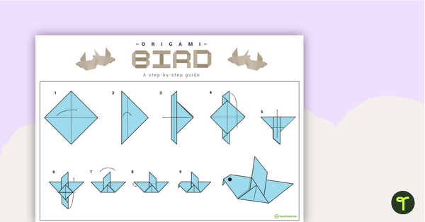 Image of Origami Bird Step-By-Step Instructions