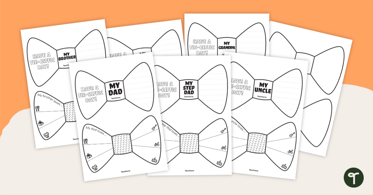 Father's Day Tie Template - Primary teaching resource