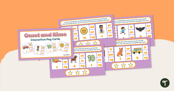 Go to Onset and Rime - Interactive Peg Cards teaching resource