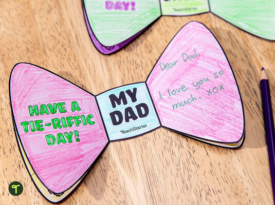 Father's Day Bow Tie Template Early Years teaching resource