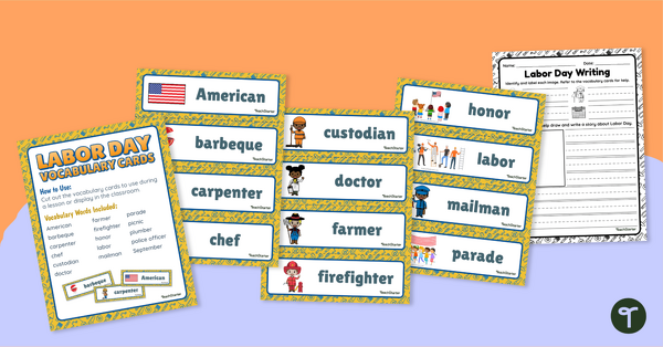 Go to Labor Day Vocabulary Cards and Writing Center teaching resource