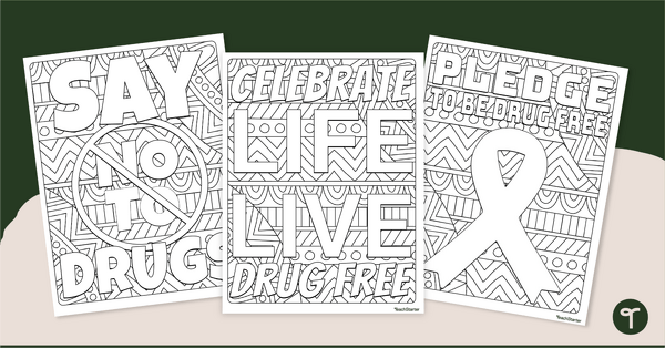 red ribbon week coloring pages