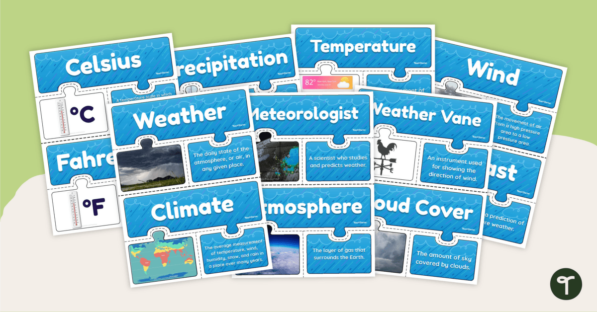 Weather Vocabulary Puzzles teaching resource
