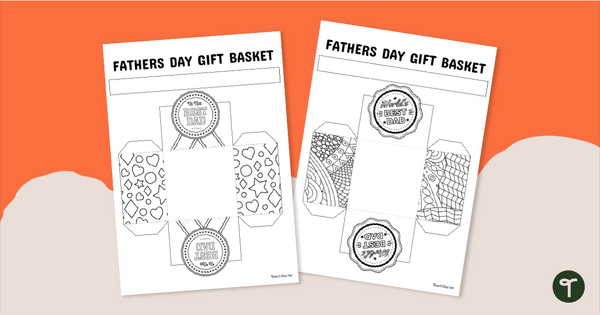 Go to Printable Father's Day Craft - Mini Gift Basket Template teaching resource