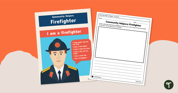 Image of Community Helpers: Firefighter – Comprehension Worksheet