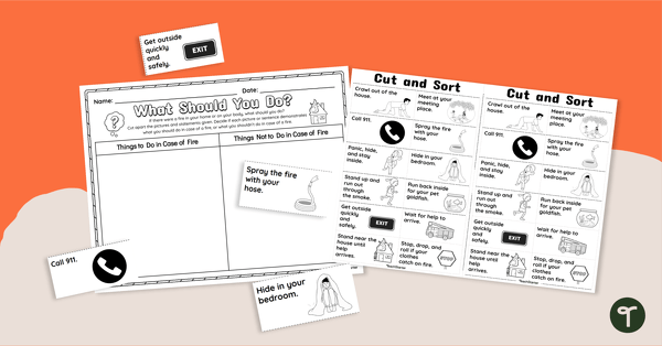 Go to What Should I Do? Fire Safety Sorting Activity teaching resource