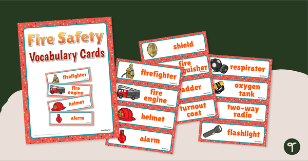 Fire Safety Vocabulary Cards teaching resource