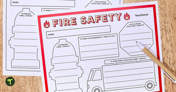 Fire Prevention Week Poster Template teaching resource