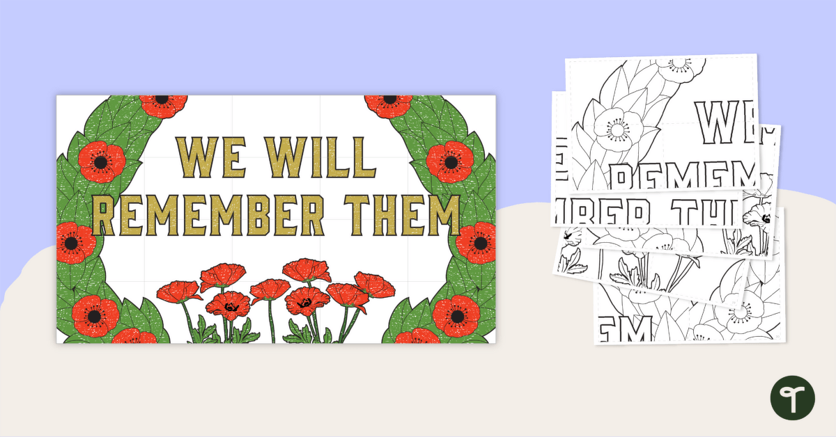 Remembrance Day Art Activity - Group Poster teaching resource