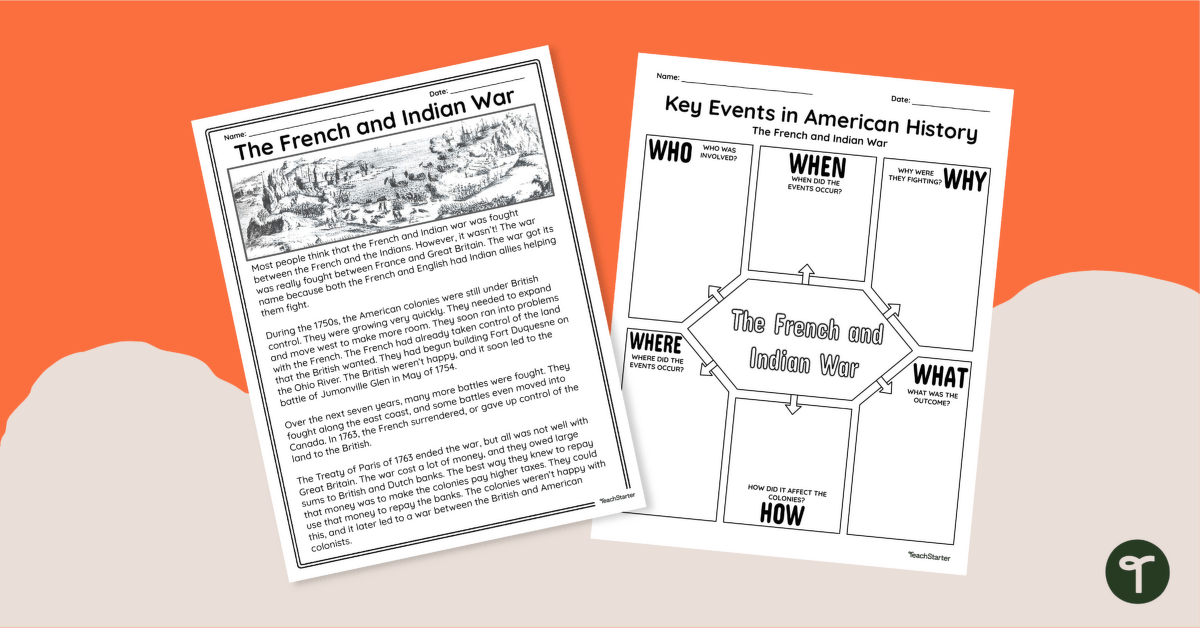 The French and Indian War - Passage and Graphic Organizer teaching resource