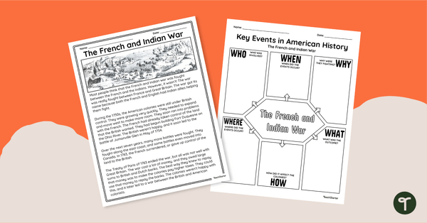 Image of The French and Indian War - Passage and Graphic Organizer