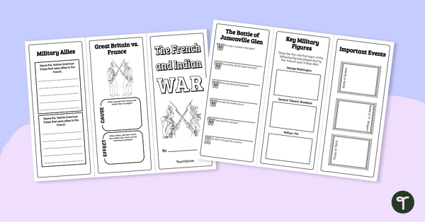 French and Indian War - Brochure Project Template teaching resource