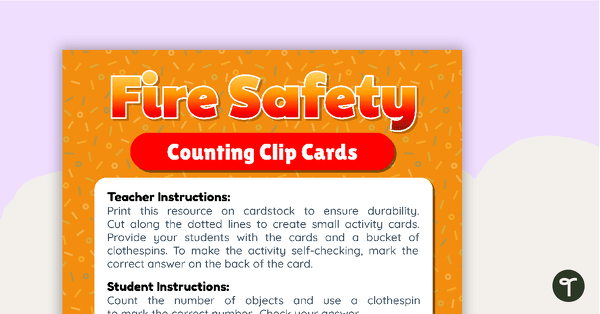 Counting Clip Cards - Fire Safety teaching resource