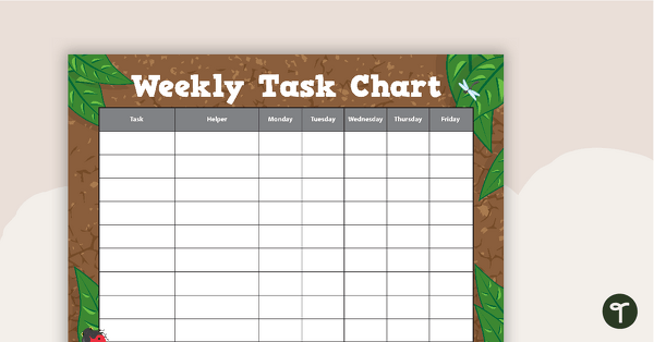 Minibeasts - Weekly Task Chart teaching resource