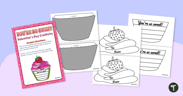 Valentines Day Craft for Kids - Cupcake Valentine teaching resource
