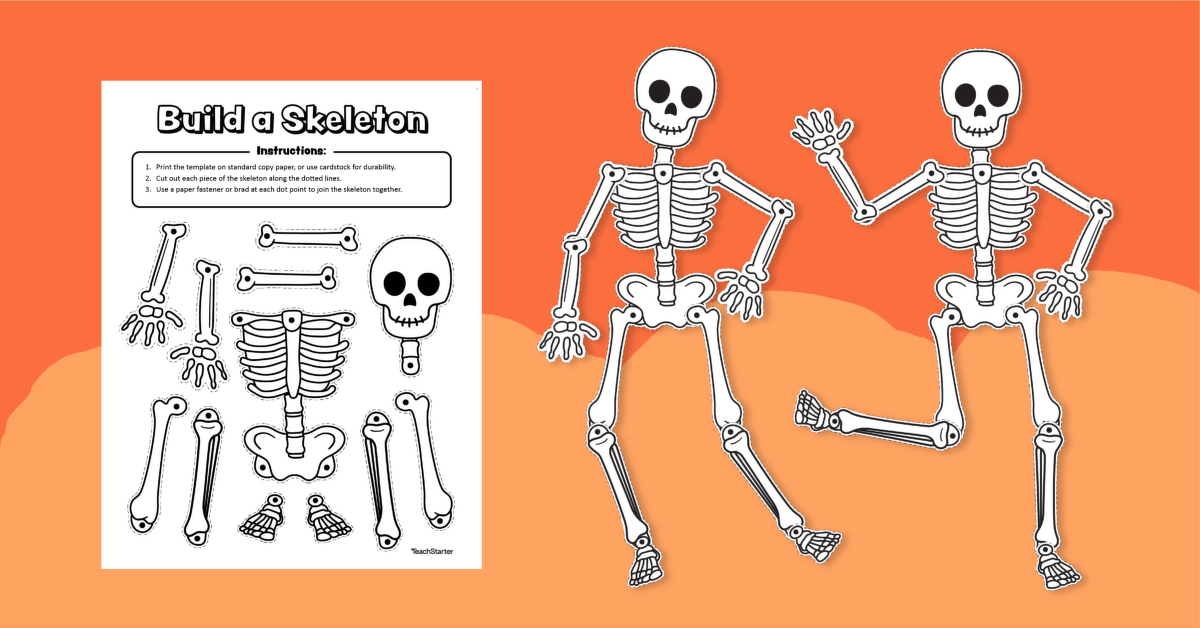 Printable Skeleton - Halloween Bulletin Board Craft | Teach Starter