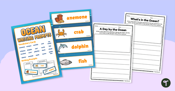 Go to Ocean-Themed Flashcards and Writing Prompts teaching resource