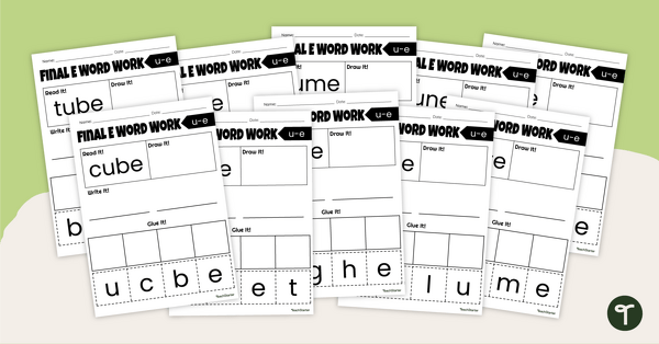 Final 'E' Worksheet Pack (U_E) teaching resource