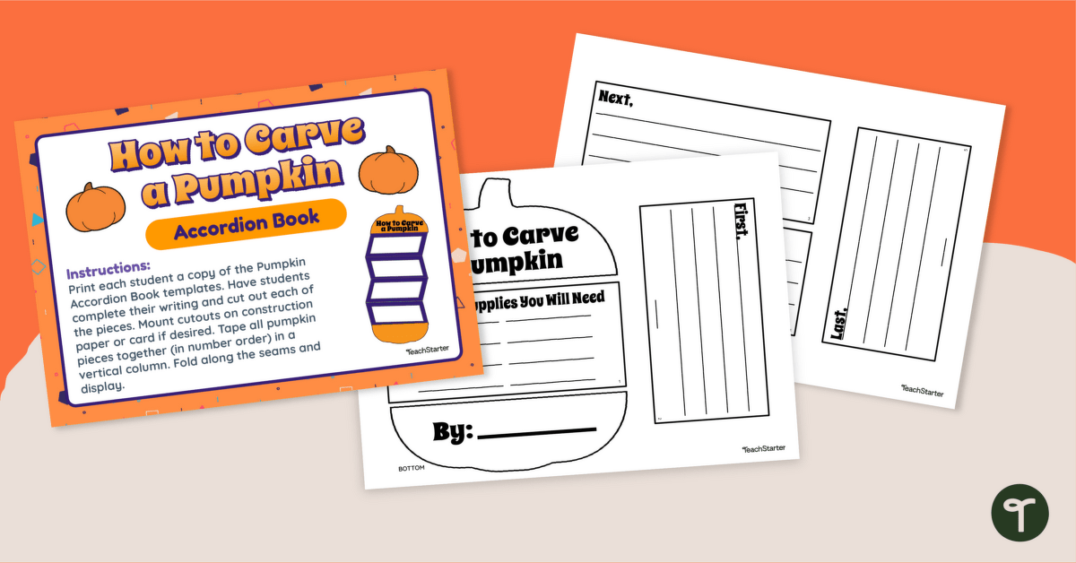 How to Carve a Pumpkin - Accordion Book teaching resource