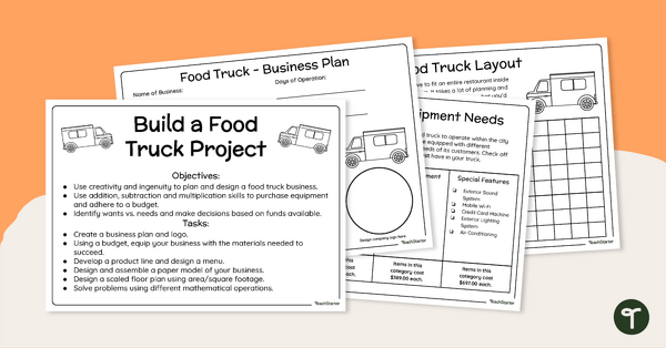 Food Truck Frenzy! Project Based STEM Learning Activity teaching resource