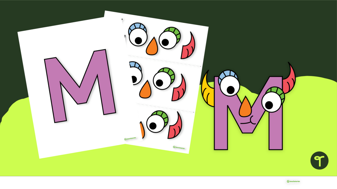 Letter Craft Activity - 'M' is For Monster teaching resource