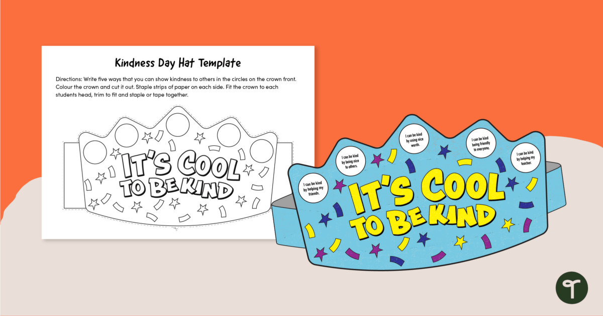 Kindness Hat Template teaching resource