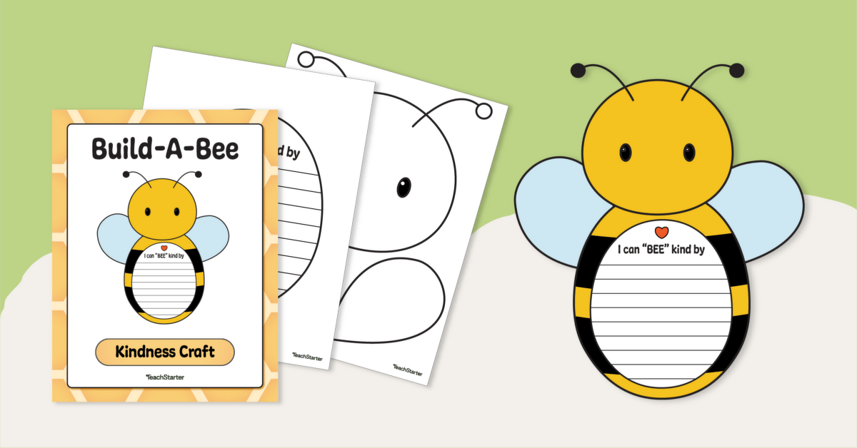 World Kindness Day Craft Activity - Bee Kind Template teaching resource
