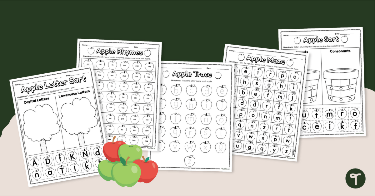 Apple Theme Worksheets - Preschool and Kindergarten teaching resource