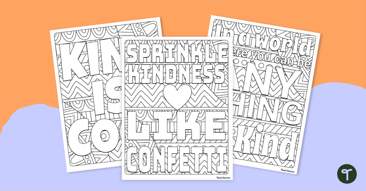 World Kindness Day Coloring Sheets teaching resource