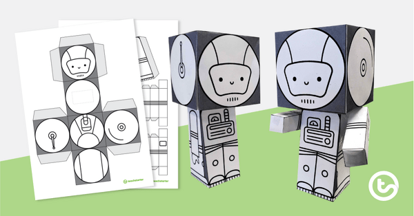 3D Object Astronaut Template teaching resource