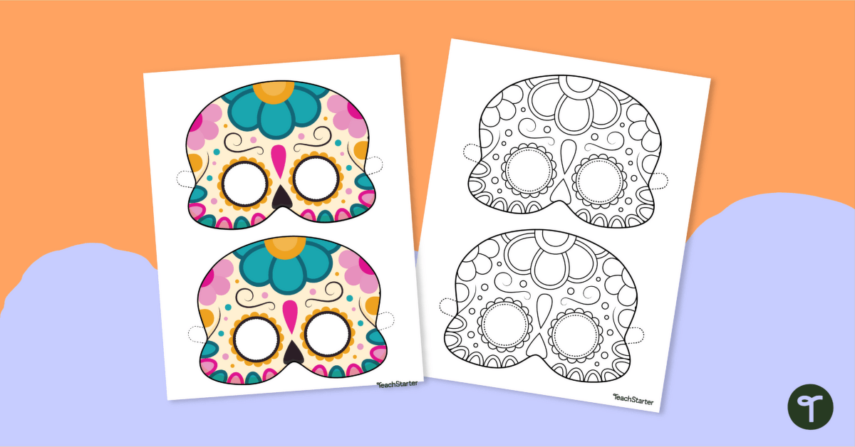 Day of the Dead - Sugar Skull Mask Template teaching resource