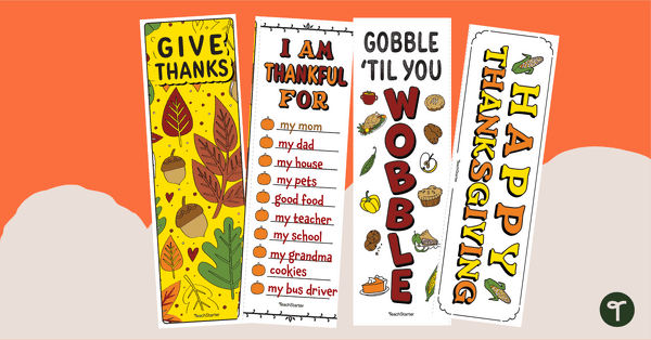 Thanksgiving Bookmarks teaching resource