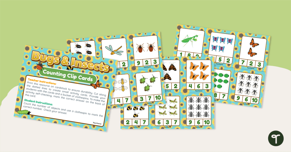 Counting Clip Cards - Insects teaching resource