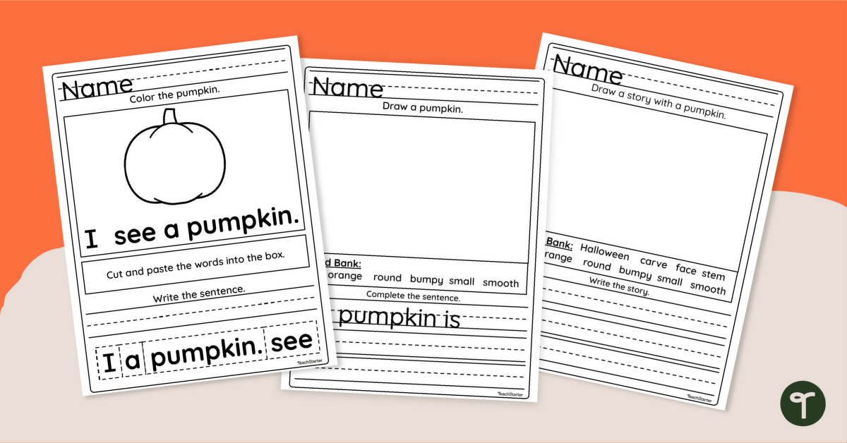 Write About It! Pumpkins - Differentiated Writing Prompts teaching resource