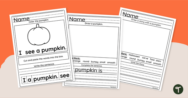 Image of Write About It! Pumpkins - Differentiated Writing Prompts