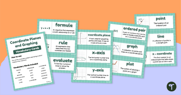 Image of Coordinate Planes and Graphing – Vocabulary Cards