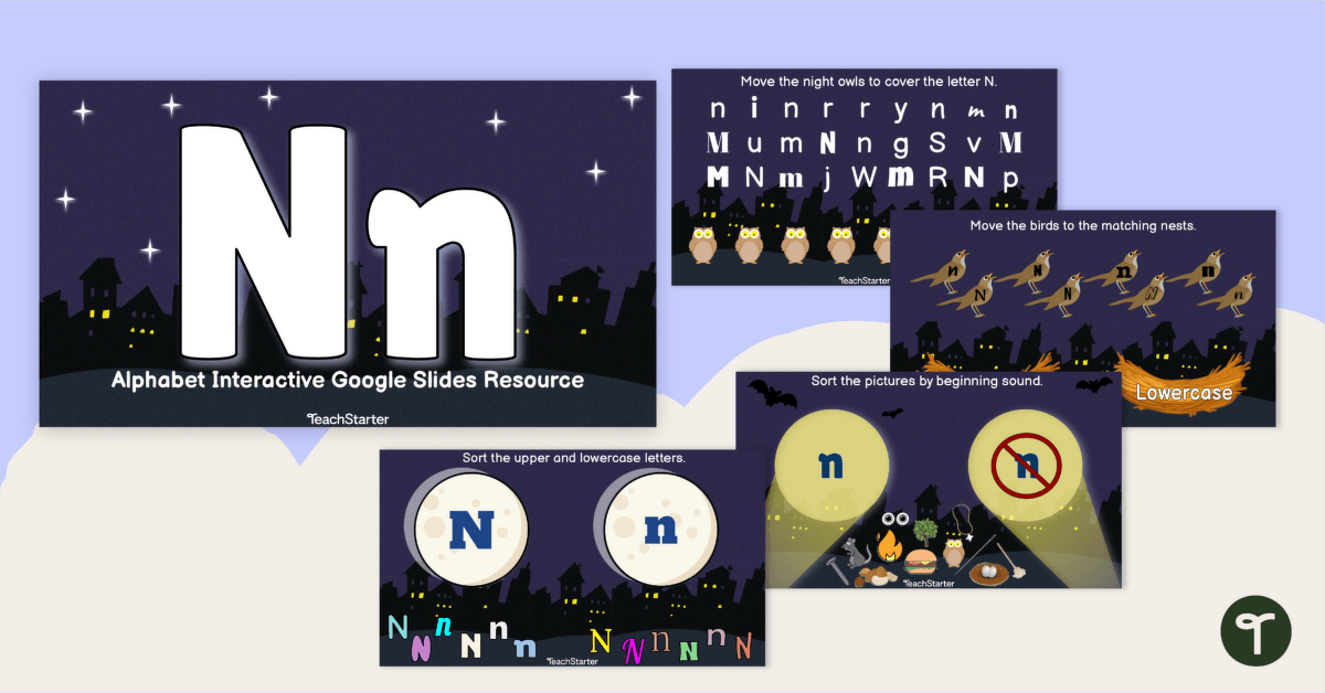Google Slides Alphabet Interactive - Letter N teaching resource