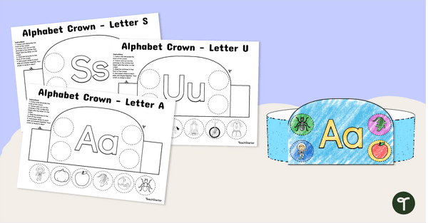 Go to Letter of the Day - Alphabet Crown Craft Templates teaching resource