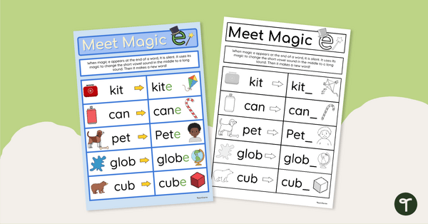 Go to Meet Magic E - Poster and Worksheet Set teaching resource