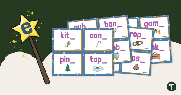 Go to Magic E Wand and Word Cards teaching resource