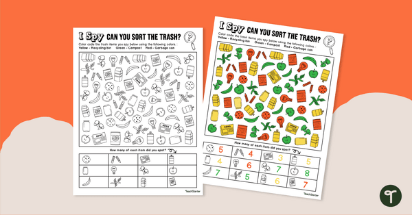 Go to Recycling I Spy and Sort Worksheet teaching resource