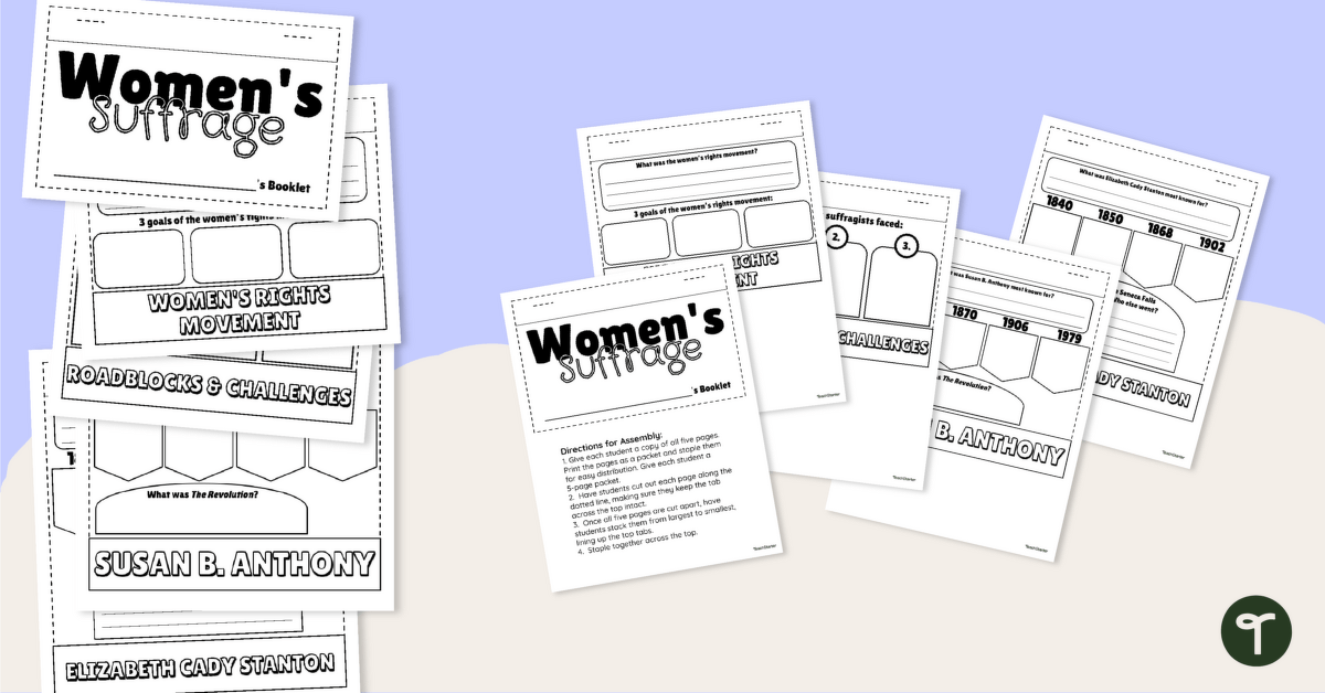 Women's Suffrage Flipbook teaching resource