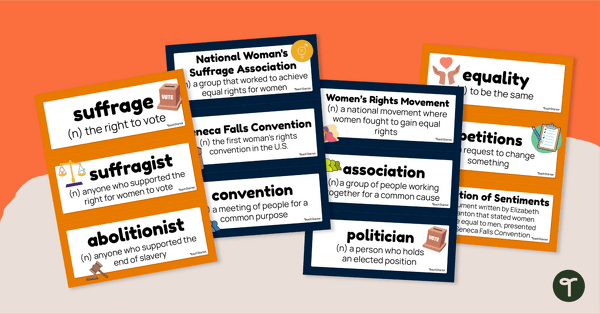 Image of Women's Suffrage Vocabulary Word Wall