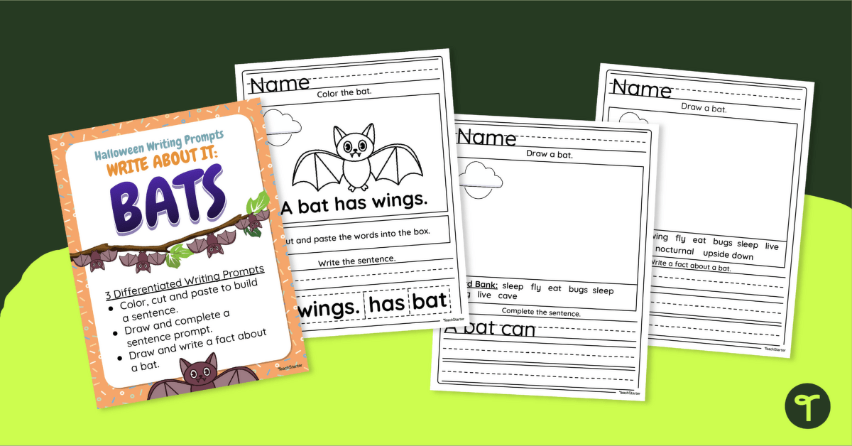 Halloween Writing Prompts - Bats teaching resource