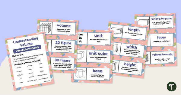 Image of Understanding Volume - Vocabulary Cards
