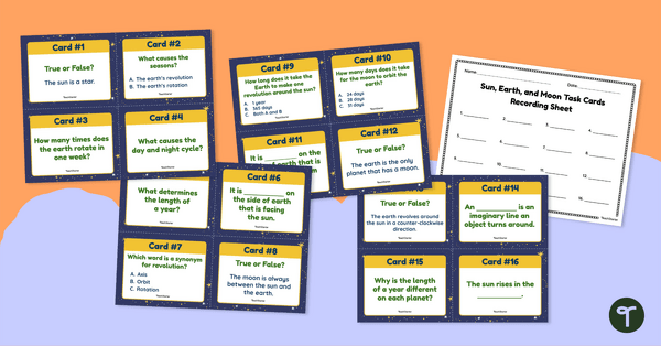 Go to Sun, Earth, and Moon Task Cards teaching resource