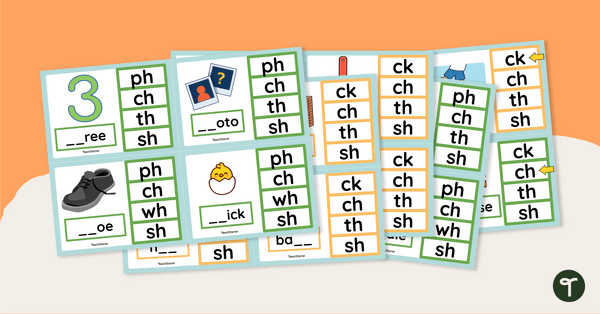Go to Consonant Digraph Peg Cards teaching resource