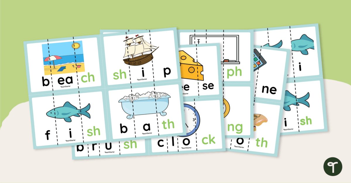 Consonant Digraph Word Puzzles teaching resource