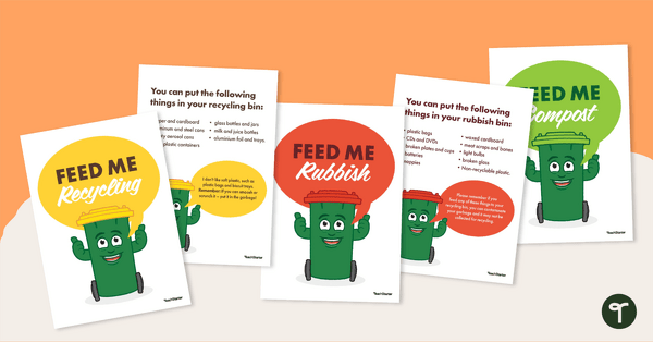 Go to Garbage Bin Posters - Rubbish, Recycling and Compost teaching resource