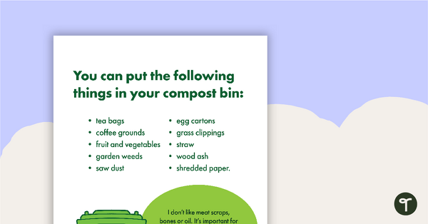 Garbage Bin Posters - Rubbish, Recycling and Compost teaching resource